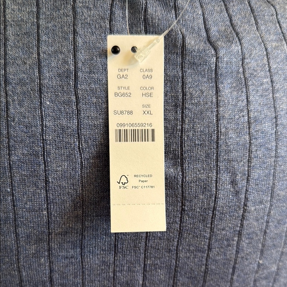 J. Crew Factory Dark Blue Ribbed Short Sleeve Top - Picture 2 of 3